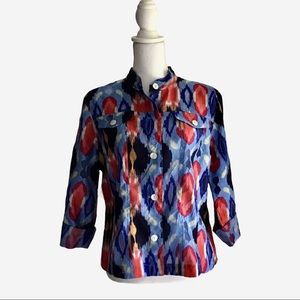 Ruby Rd. Casual Career Jacket Red Blue Sz 14 NWOT